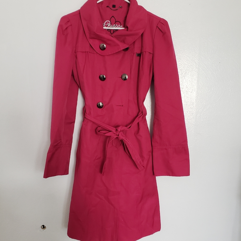 GUESS Barbie Core Trench Coat Jacket